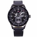 Tommy 美國時尚流行雙環風格優質腕錶-黑-1791638