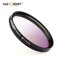 yardiX代理【K&amp;F Concept 超薄無暗角清晰漸變圓形濾鏡 紫色】適用Nikon / Canon各種單眼相機鏡頭