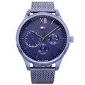 Tommy 美國時尚三眼流行米蘭風格優質腕錶-藍-1791421