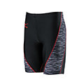 【美津濃MIZUNO】U2MB701296（黑X紅）適合運動時穿著，活動自如的 麻花布剪接 男中長型運動緊身褲