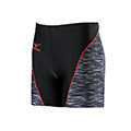 【美津濃MIZUNO】U2MB701196（黑X紅）適合運動時穿著，活動自如的 麻花布剪接 男運動短型緊身褲