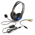 3功能PS4耳機麥克風+手機通話耳麥+電腦耳麥麥克風 頭戴式線控音量調整 適用PS4與手機及電腦