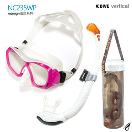 台灣潛水－V-Dive NC Combo 235 XTREME面鏡 + SN11 NAVI 呼吸管white silic