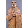 【啟秀齋】陳漢清 耶穌 樟木雕刻 附作品保證書 高約98公分