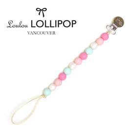 加拿大 Loulou lollipop 繽紛串珠奶嘴鍊夾/固齒器 薔薇粉~麗兒采家
