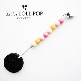 加拿大 Loulou lollipop 巧克力夾心餅固齒器組/奶嘴鍊夾 公主粉