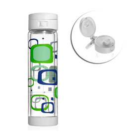 【送濾茶隔】Glasstic │ 安全防護玻璃水瓶 彩繪款 470ml (RETR 掀蓋白)