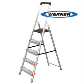 美國Werner穩耐安全梯-L235R-2 鋁合金寬踏板5階梯 大平台 鋁梯 A字梯 梯子