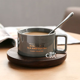 5Cgo【代購七天交貨】543768984818 創意高檔美式咖啡杯歐式套裝簡約陶瓷馬克杯咖啡廳多用途（c款）