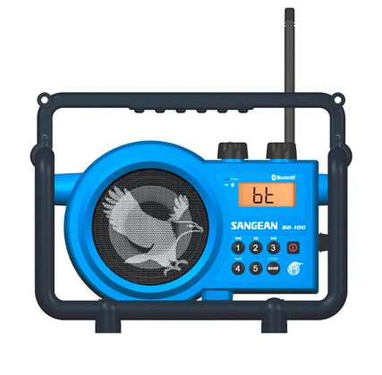 山進電子SANGEAN-二波段數位式職場收音機(調頻/調幅)BB-100藍色 ★一年保固★