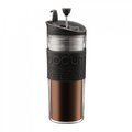 丹麥 Bodum TRAVEL 雙層 濾壓真空隨行杯 咖啡法壓杯 450ml 可壓-黑色 #11100-01BUS