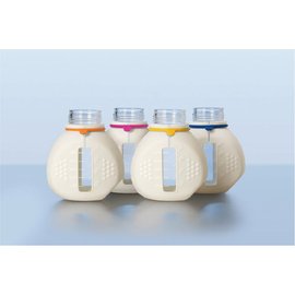 《 DWK》德製 DURAN TILT傾斜型細胞培養瓶 GL56 用配件 矽膠套+矽膠環【1組】 protective Light Shield 玻璃製品 儲存瓶
