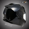 YC騎士生活_SOL SF-2 素色 極輕量 全罩式 安全帽 內襯全可拆洗．DEVS雙重排氣系統 亮黑 SF2