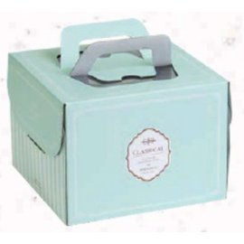 【1768購物網】日光巴黎(薄荷綠)-6吋手提蛋糕盒 (10入/包) (3-2920601)-兩包特價 包裝用品