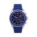 ARMANI 爵士舞步計時優質個性腕錶-藍-AR6068