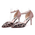 【ALicE】(預購) Y1511-6 歐美時尚豹紋造型尖頭細跟鞋-粉紅