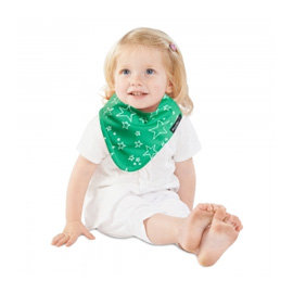 【紐西蘭Mum 2 Mum】雙面時尚造型口水巾圍兜-閃亮星/萊姆綠