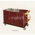 INPHIC-雙頭煮餐車木質高檔鮑魚車手推移動流動自助服務車餐廳用品