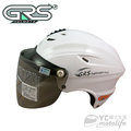 YC騎士生活_GRS 760 半頂式 輕便涼感帽 抗UV 防水長鏡片 超透氣 雪帽 安全帽 內襯全可拆洗 亮白