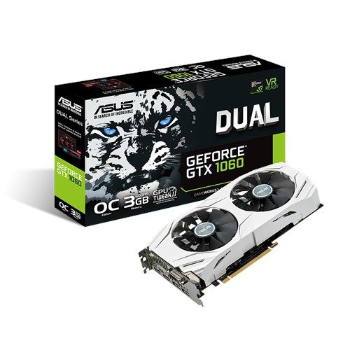 美卡【華碩ASUS DUAL-GTX1060-O3G DDR5電競版雪原豹DDR5顯示卡】 2017