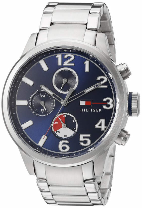 Pchome Online 商店街 安格時計 Tommy Hilfiger 紳士藍不鏽鋼錶帶男錶