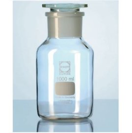 《德國 DWK》德製DURAN 玻璃廣口瓶(白色)2000ML磨砂60/46實驗儀器 試藥瓶 玻璃儲存瓶