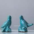 INPHIC-簡約現代 美式鄉村地中海風格仿舊藍色小鳥陶瓷擺飾 書房書櫃裝飾