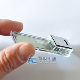 【AC草影】缸外型 LCD鏡面溫度計（銀）【一個】數字溫度計 水族溫控 魚缸 監控顯示器