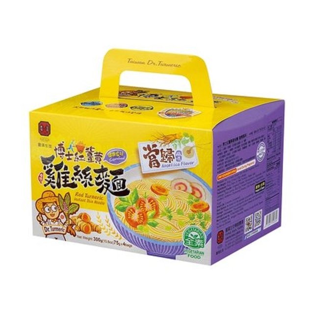 豐滿生技~博士紅薑黃雞絲麵-香菇風味75公克×4入/盒