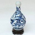 INPHIC-ZF-B204 景德鎮 陶瓷 青花瓷器 雕刻手繪 祥龍蒜頭瓶 陶瓷花瓶
