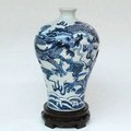 INPHIC-ZF-B203 景德鎮 陶瓷 青花瓷器 雕刻手繪 祥龍梅瓶 陶瓷花瓶 復古