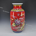 INPHIC-新房裝飾中國紅陶瓷大花瓶落地擺飾 客廳辦公擺設 花開富貴