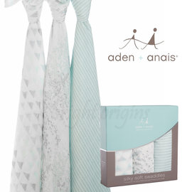 美國Aden+Anais 竹纖維毯子包巾(三入裝) 飄綠春意款9218