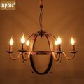 INPHIC-美式仿舊鐵藝吊燈復古蠟燭吊燈創意餐廳客廳咖啡廳書房臥室麻繩燈