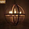 INPHIC-美式loft圓形鐵藝吊燈 歐式復古麻繩吊燈 創意蠟燭吊燈餐廳客廳燈