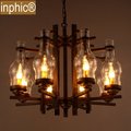 INPHIC-Loft 吊燈餐廳咖啡館工業風後現代8筒玻璃吊燈復古燈具