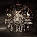 INPHIC-美式鄉村復古loft工業鐵籠地球吊燈餐廳咖啡廳書房蠟燭水晶吊燈