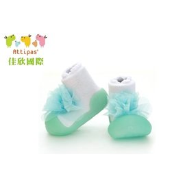 韓國Attipas快樂腳襪型學步鞋-胸花綠