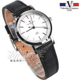 valentino coupeau 范倫鐵諾 法國巴黎風情 皮革錶帶 小圓錶/女錶 白x黑 V61576白小
