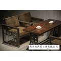【南洋風休閒傢俱】餐椅系列-LOFT 美式鄉村單人沙發椅 實木鐵藝復古餐椅 咖啡廳牛排館餐椅