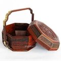 INPHIC-紅木工藝品 糖果盤 木雕八仙圖 果籃 紅酸枝果盆