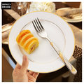 INPHIC-黃金鑲邊 西式陶瓷餐具 骨瓷平盤 圓盤牛排盤子骨碟子6吋8吋10吋_S00669C