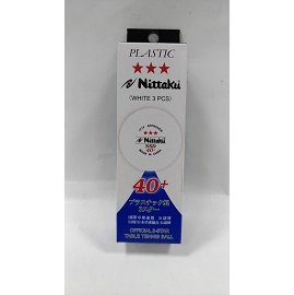 NITTAKU 三星 比賽球/桌球/乒乓球 白球 NSD40+塑料ABS (1盒=3入) 中國製