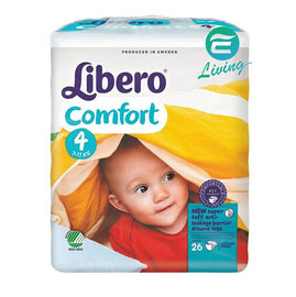 【易油網】【整箱購買】Libero Comfort 麗貝樂 全棉嬰兒尿褲 (L∕4號) 26片 7-11 Kg #86067