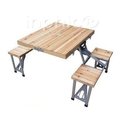 INPHIC-實木連體折疊桌椅子 戶外桌子椅子 產品展示桌子 燒烤桌