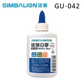SIMBALION 雄獅 GU-402 可水洗 無毒 超黏 白膠 100g /瓶