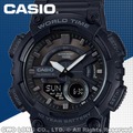 CASIO手錶專賣店 國隆_AEQ-110W-1B_世界時間_時尚 雙顯男錶_橡膠錶帶