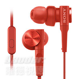 【曜德★送收納盒】SONY MDR-XB55AP 紅 重低音入耳式 支援智慧型手機 ★免運 ★