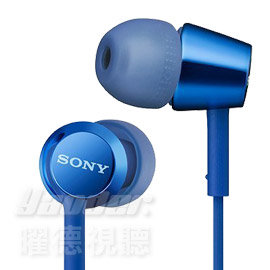 【曜德★送收納盒】SONY MDR-EX155 深藍色 細膩金屬 耳道式耳機 ★免運★