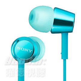 【曜德★送收納盒】SONY MDR-EX155 淺藍色 細膩金屬 耳道式耳機 ★免運★